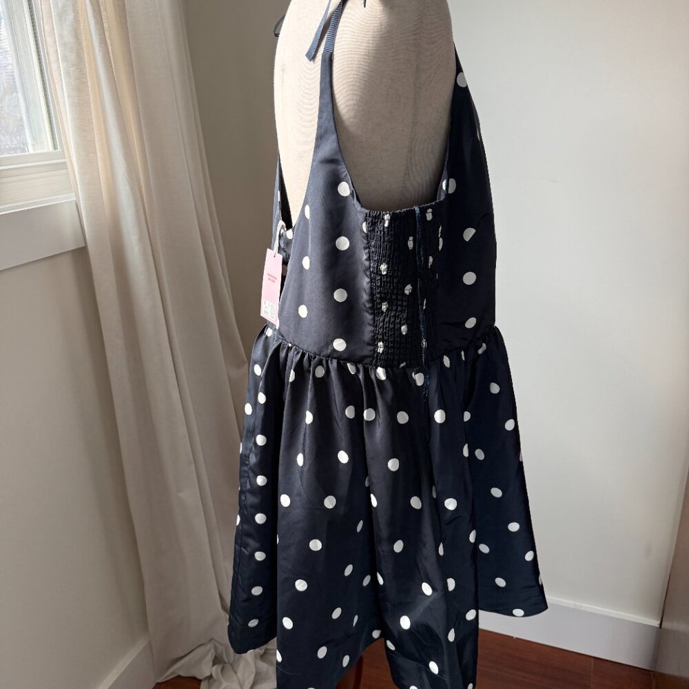 Old Navy Navy Polka Dot Tie-Shoulder Mini Dress - Picture 3 of 9